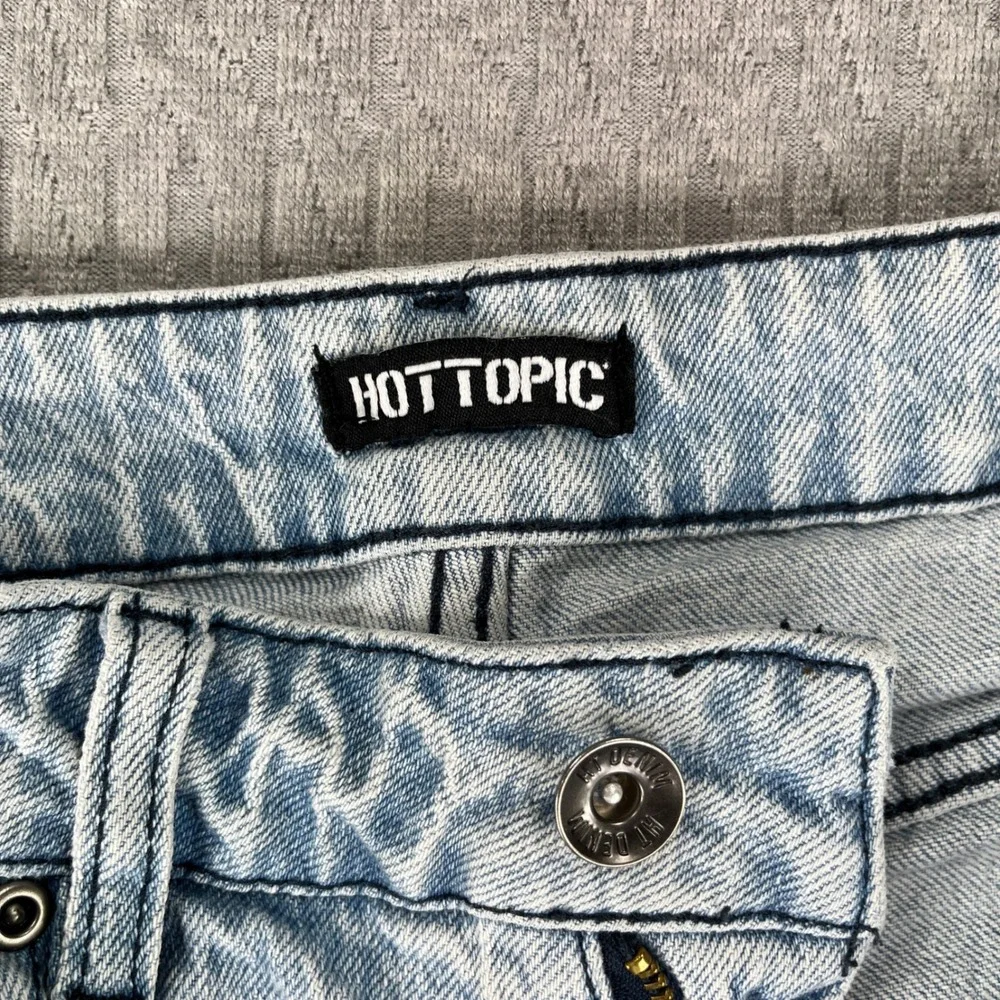 Hot Topic Skeleton Fairy Jeans Women 1/26x30 Light Blue Wide Leg Goth Fairycore